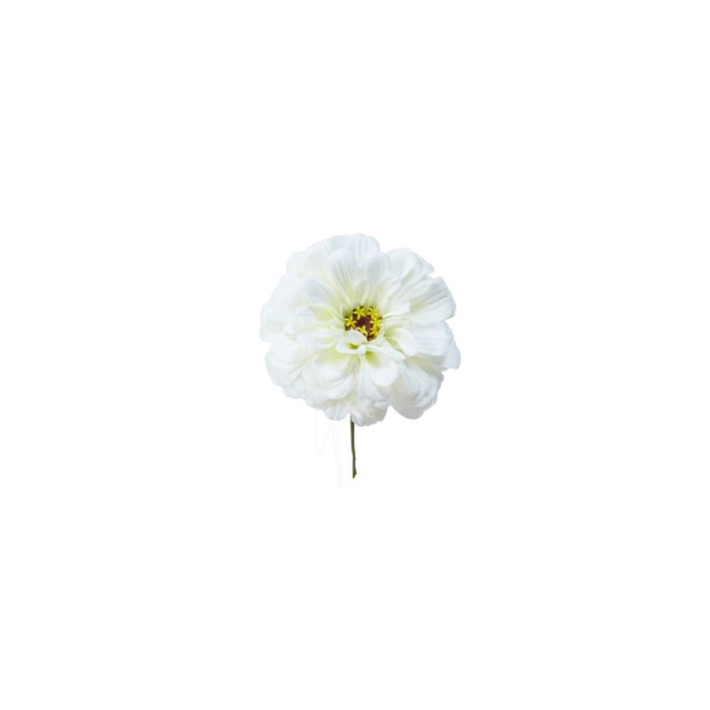 Sia Deco Tige de zinnia artificielle blanche h18 style contemporain - Pes - Polyester