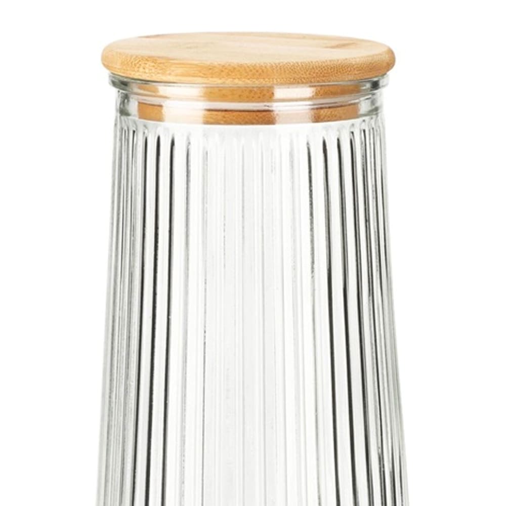 Bocal cuisine en verre avec bouchon bambou 1.4l - Maisons du Monde