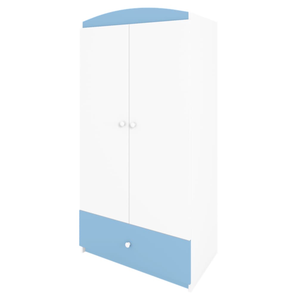 Armoire enfant 2 portes et 1 tiroir - azur