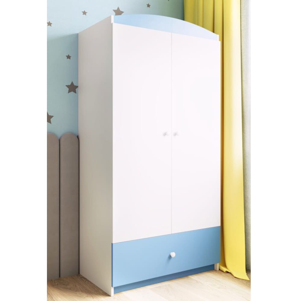 Armoire enfant 2 portes et 1 tiroir - azur - Maisons du Monde