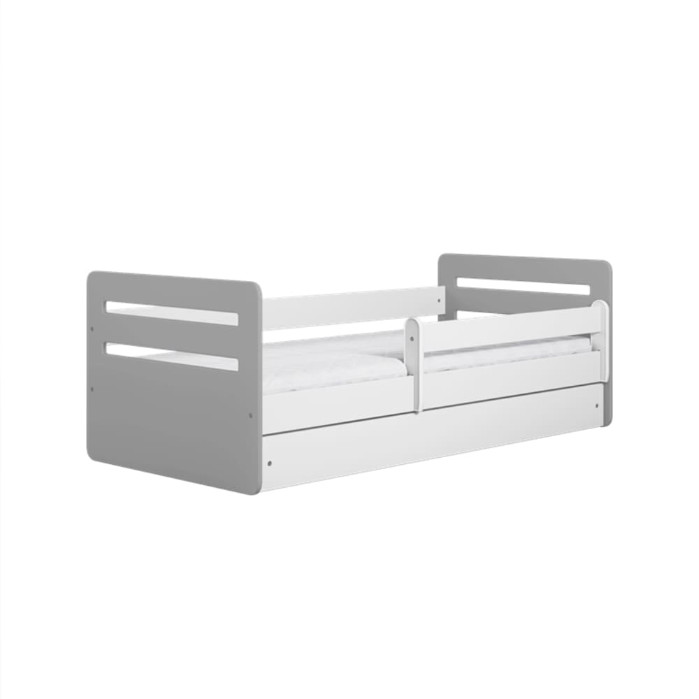 Kocot Kids Lit enfant avec matelas - 180x80cm Gris Panneau De Particules - 184x65x90cm