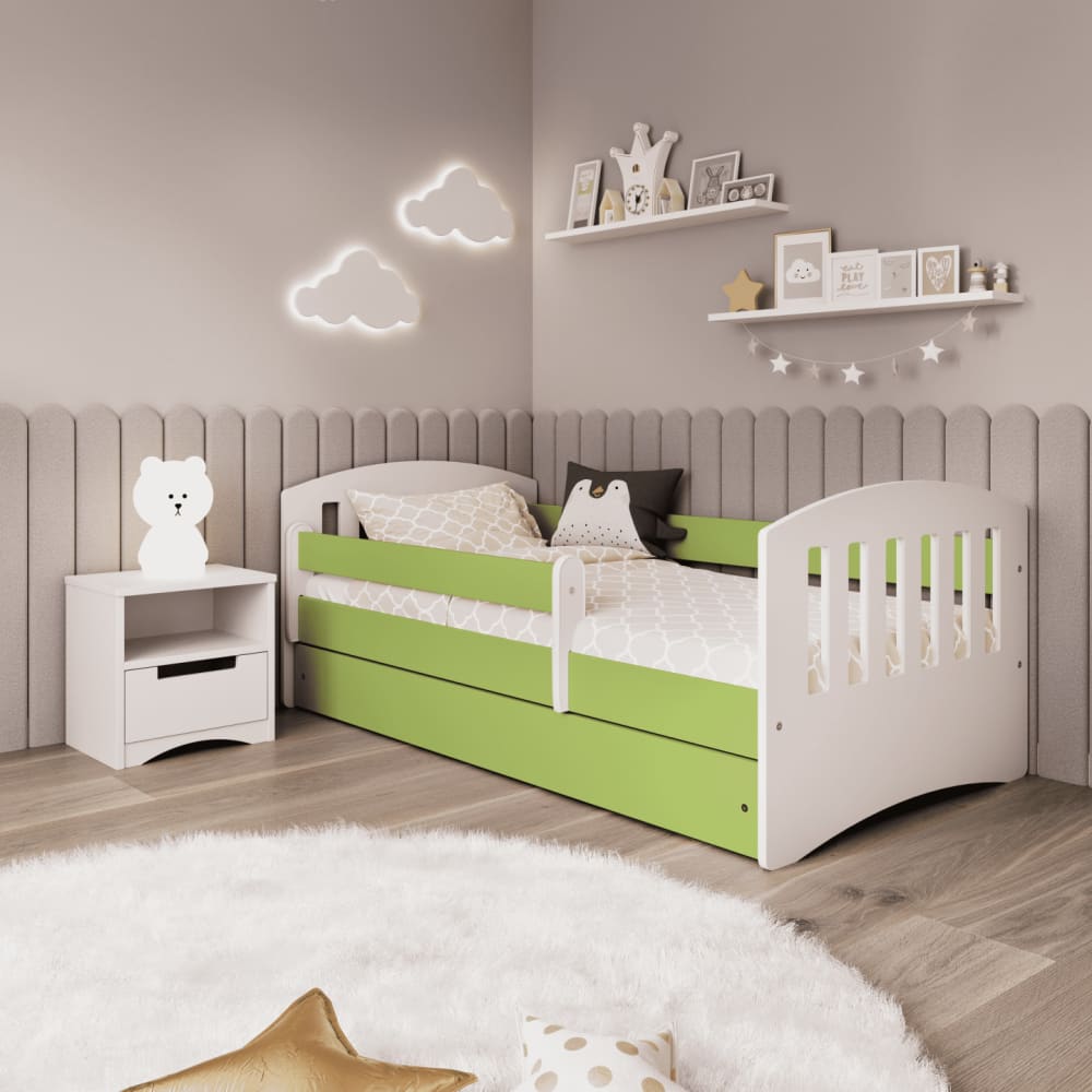 Lit enfant à barrière avec tiroir et matelas inclus 140x80cm - Maisons du Monde