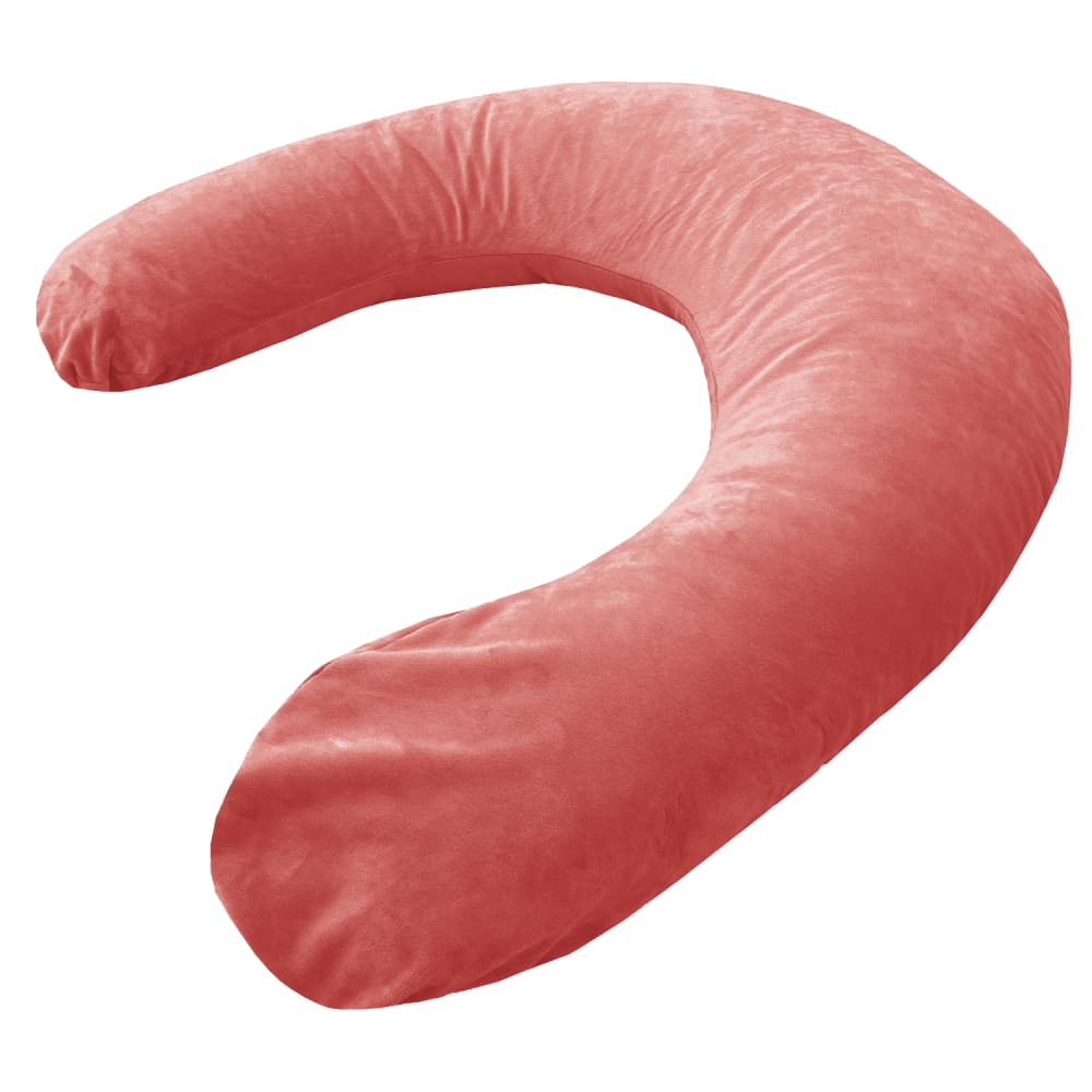 Coussin d'allaitement en velours xl - 205 cm - corail