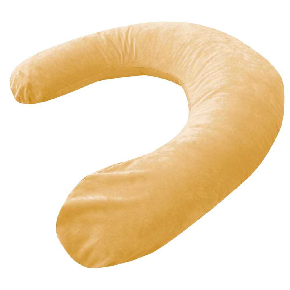 Coussin d'allaitement en velours xl - 205 cm - miel