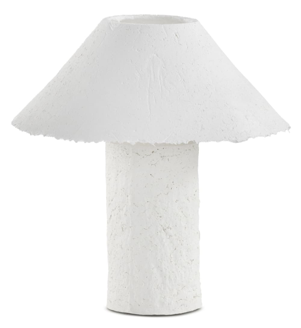 Lampe à poser 45x45x46 avec base et abat-jour en papier mâché blanc