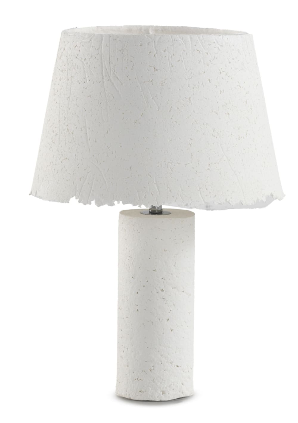 Lampe de table 35x35x47 avec base et abat-jour en papier mâché blanc