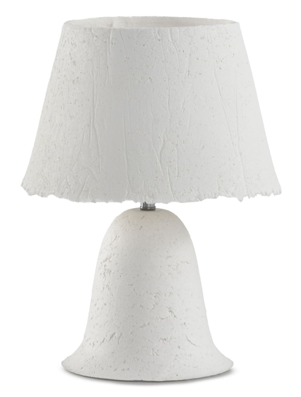 Lampe à poser 30x30x40 avec base et abat-jour en papier mâché blanc