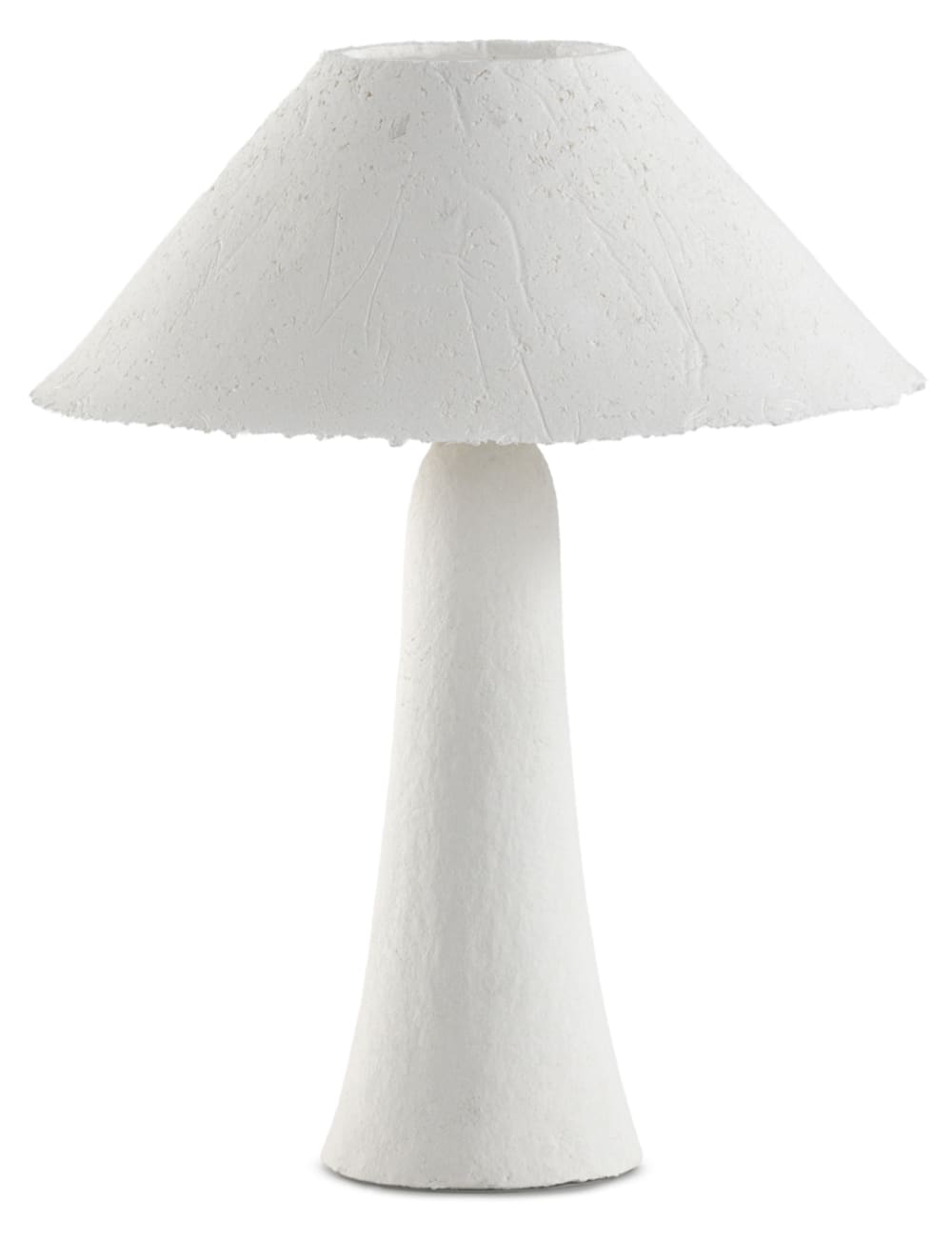 Lampe à poser 45x45x56 avec pied et abat-jour en papier mâché blanc