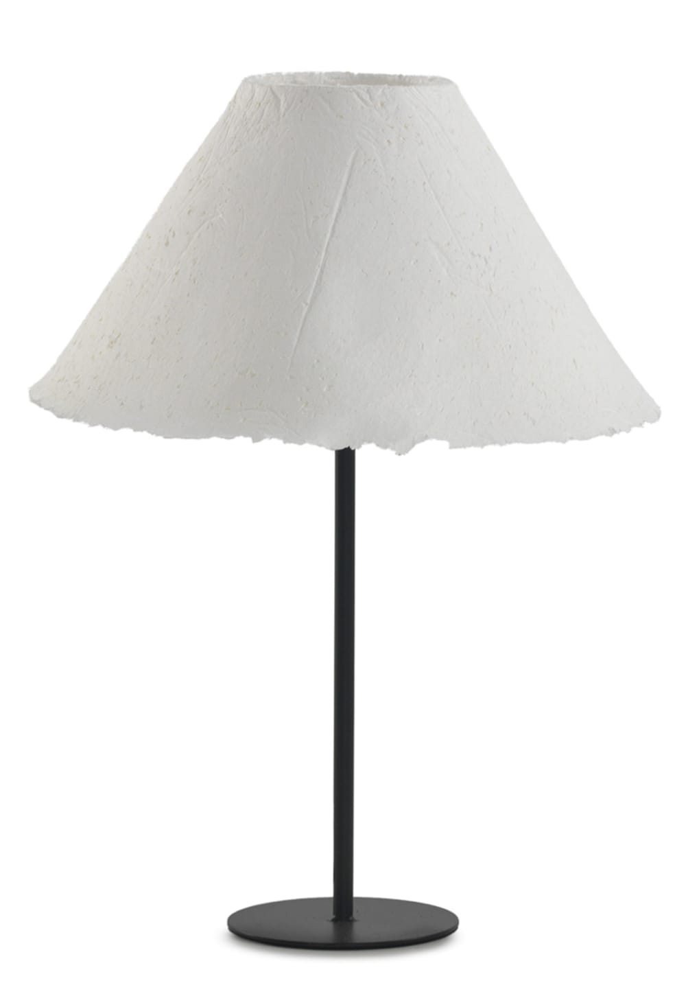 Lampe à poser en métal 30x30x41 abat-jour en papier mâché blanc