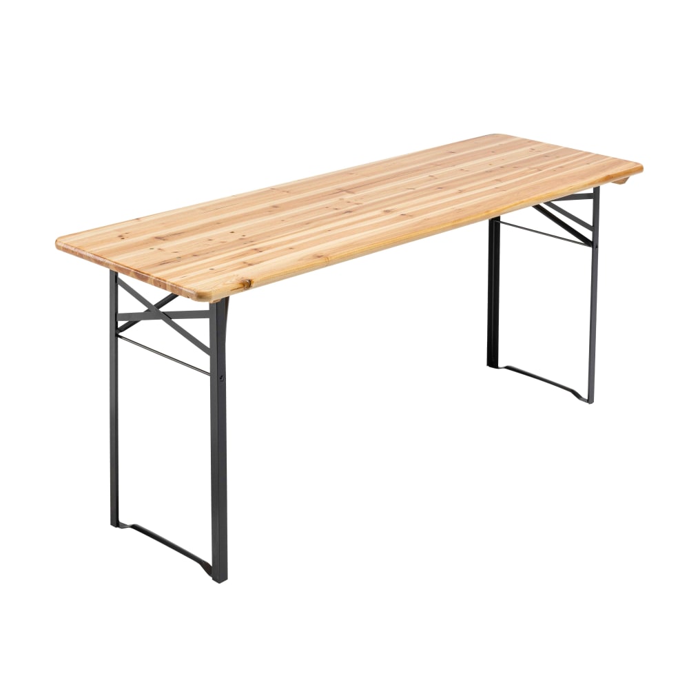 Set de table et bancs brasserie en bois 180 cm