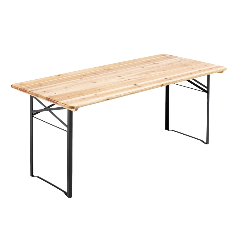 Set brasserie table et 2 bancs en bois 177 cm