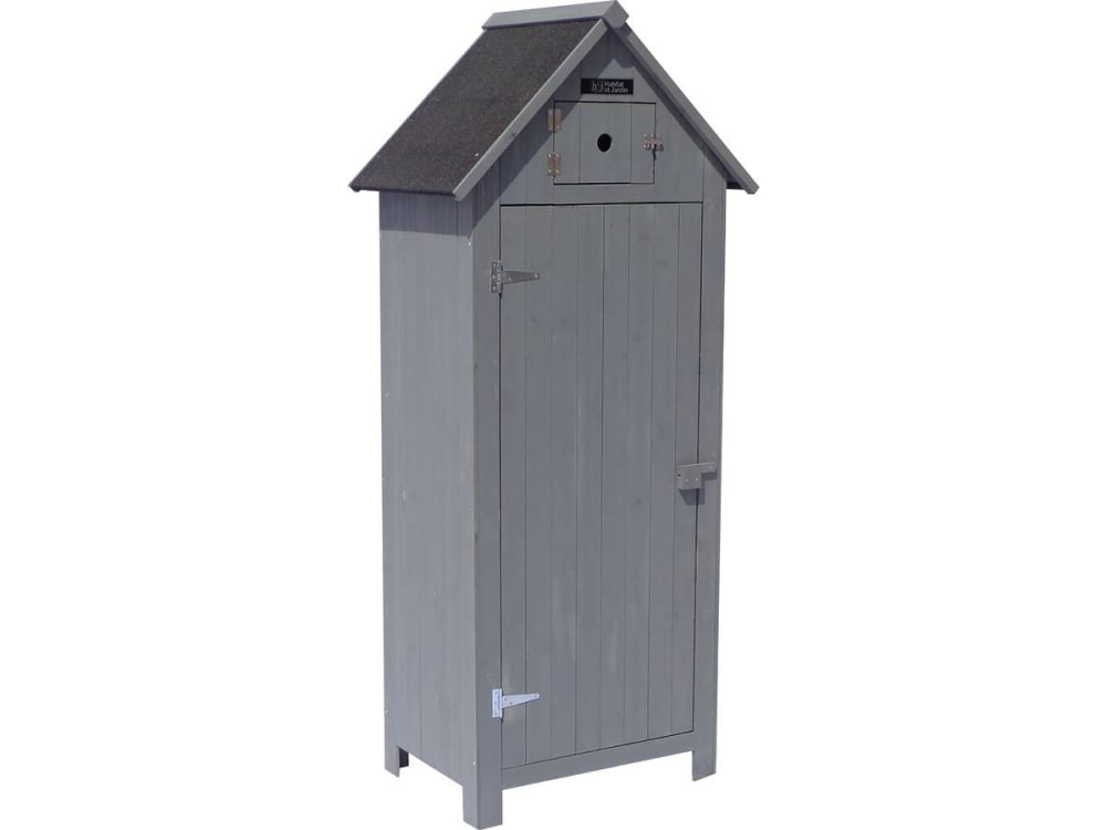 Armoire de jardin bois en bois anthracite 77 x 54 x 179 cm