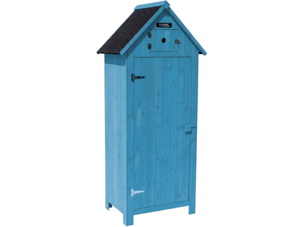 Armoire de jardin bois en bois bleu 77 x 54 x 179 cm