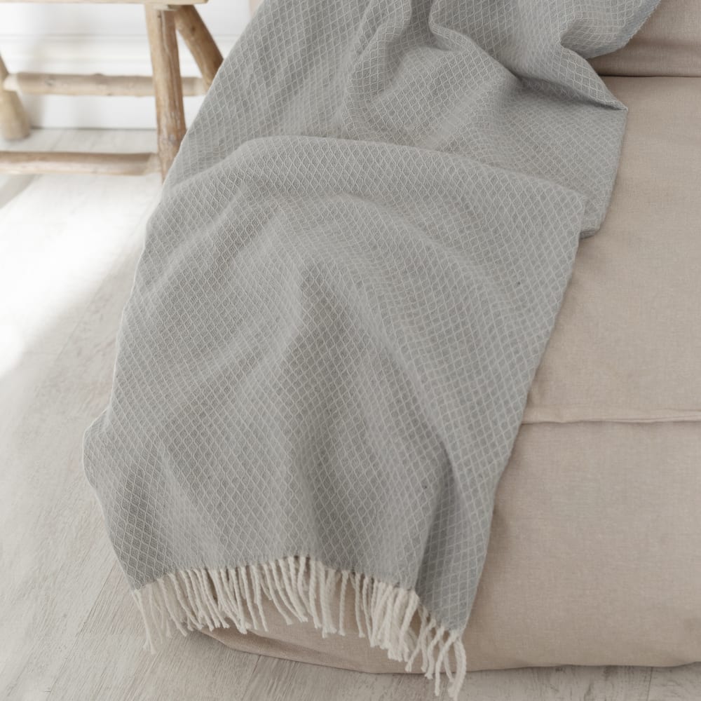Plaid 70% Coton Gris 130x170 cm Plaid 70% Coton Gris 130x170 cm