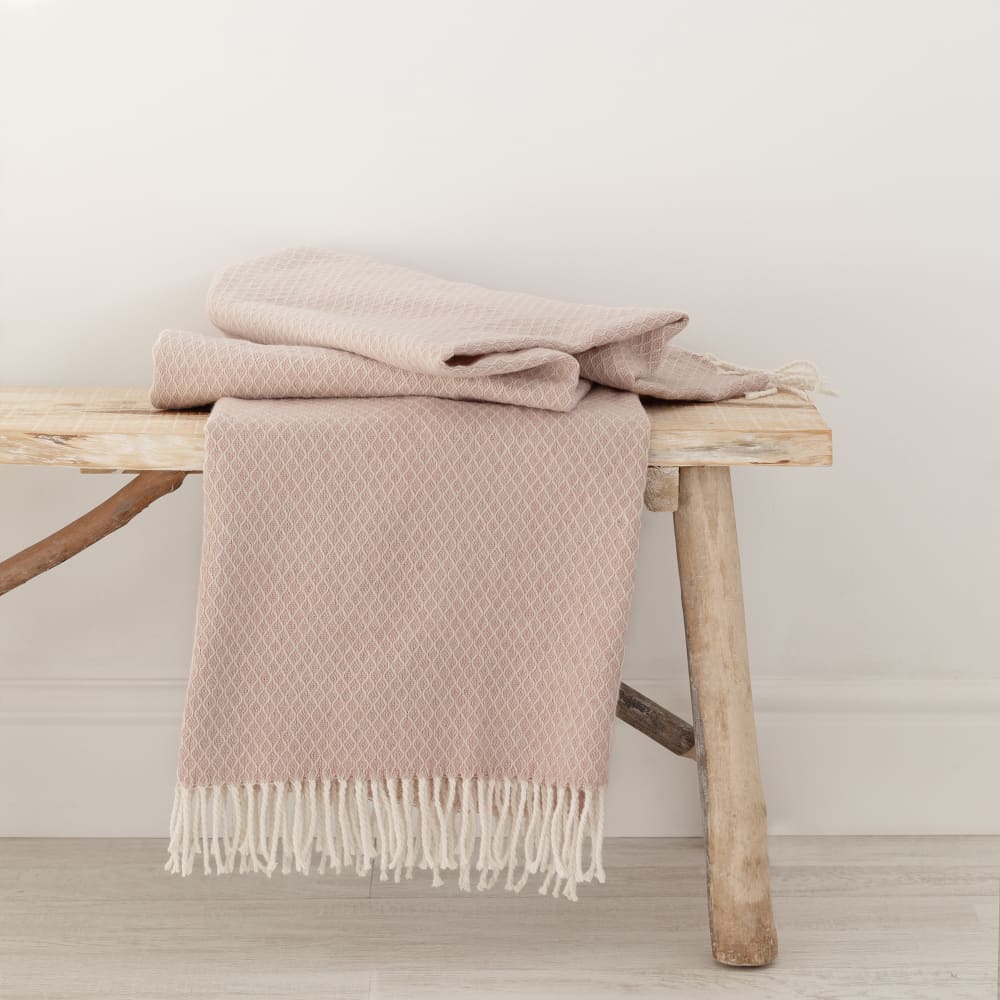 Plaid 70% Coton Rose 130x170 cm Plaid 70% Coton Rose 130x170 cm