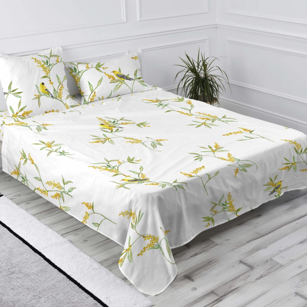 Happy Friday Drap 100% coton multicolore 260x270 cm style contemporain Certifié Oeko-Tex