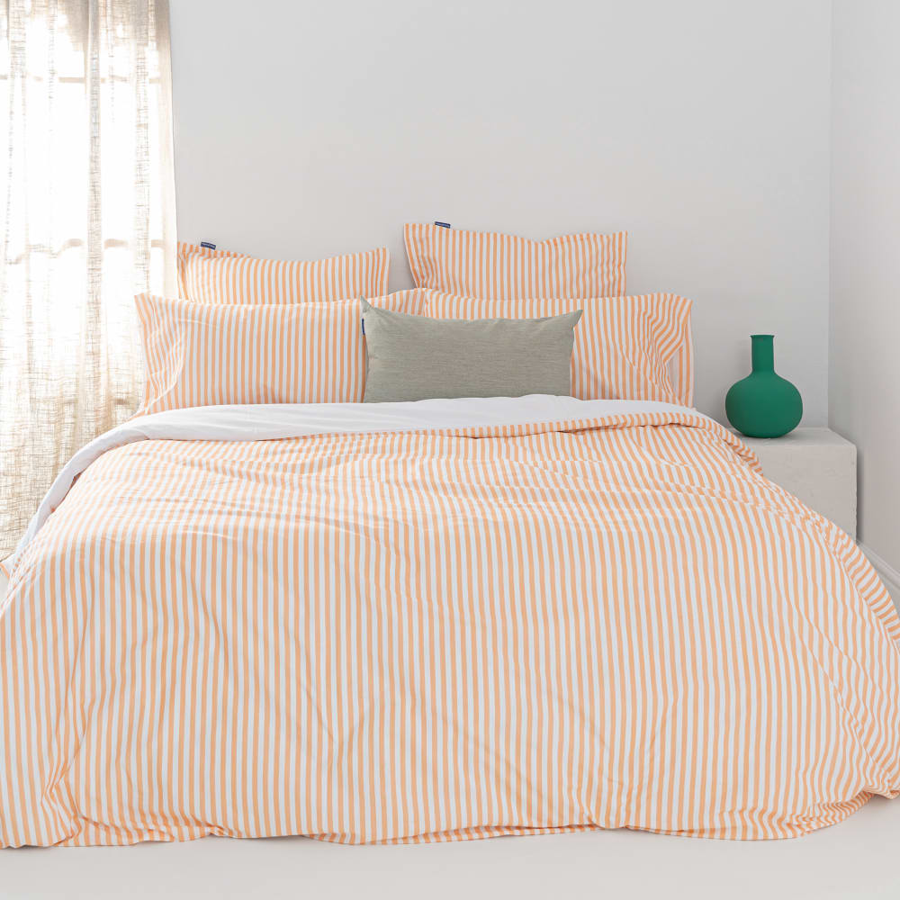 Happy Friday Bettbezug aus 100% Baumwolle 220x220 cm Pfirsich style modern orange Baumwolle