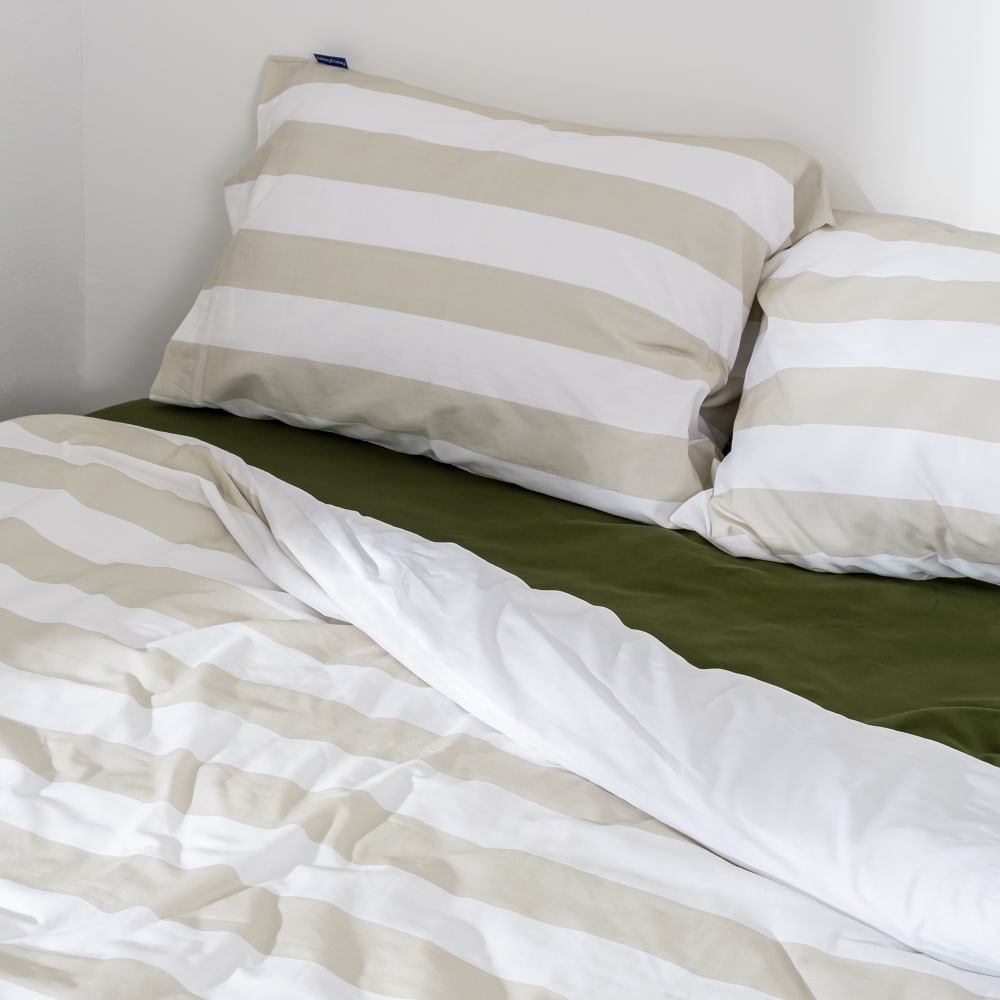 Housse de couette 100% Coton Beige 155x220 cm — vue 3