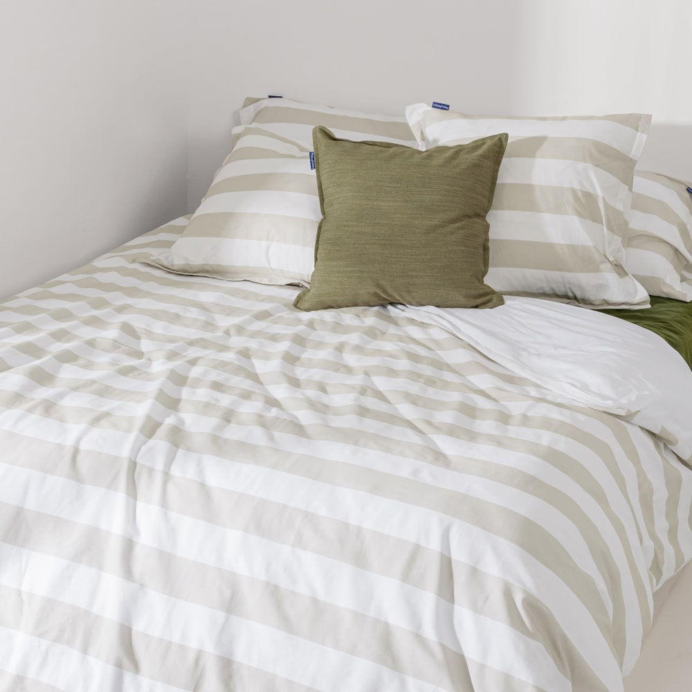 Housse de couette 100% Coton Beige 155x220 cm — vue 4