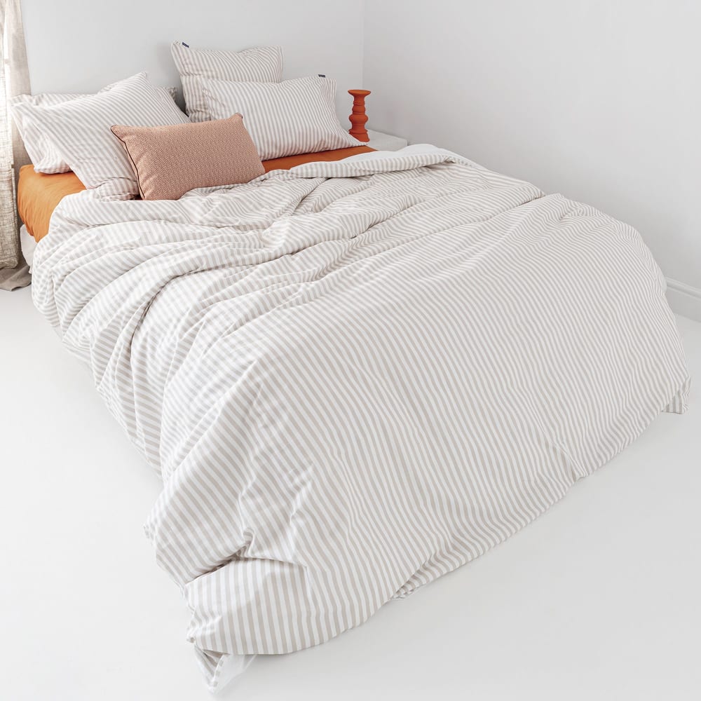 Housse de couette 100% Coton Beige 240x220 cm — vue 3