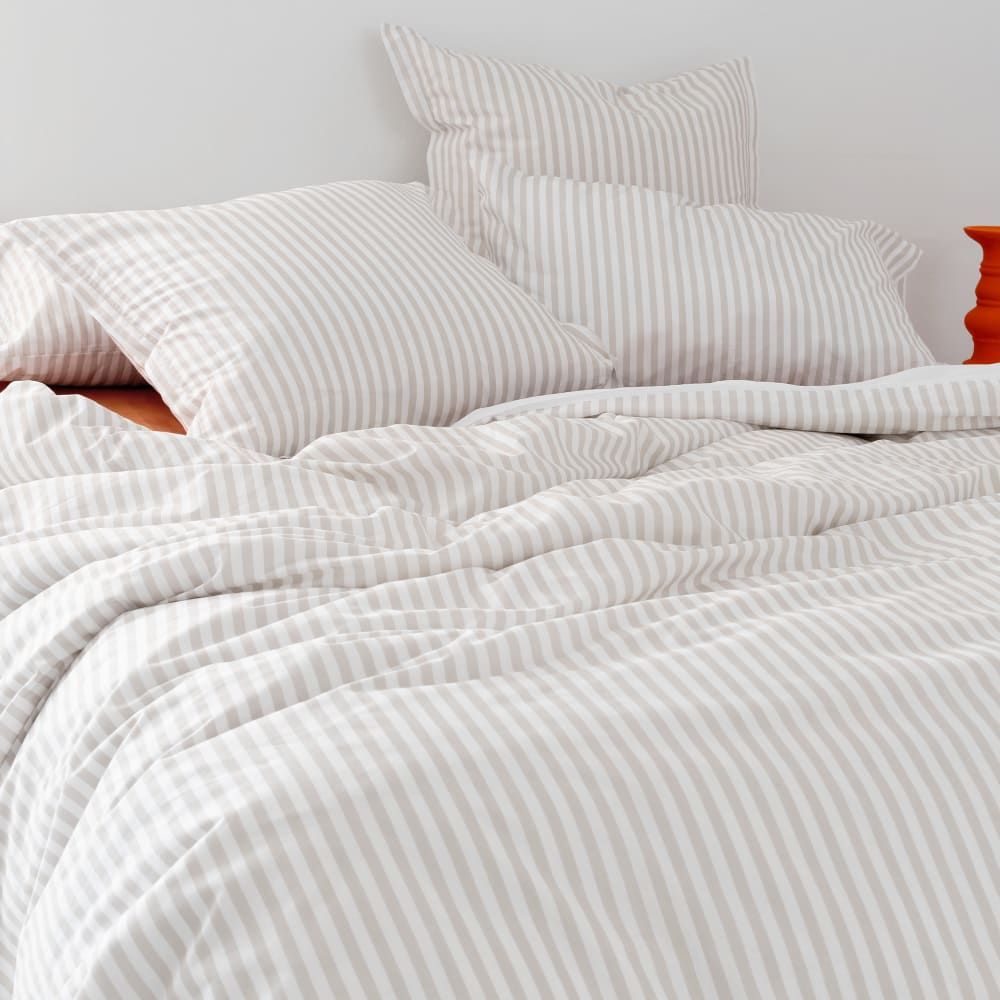 Housse de couette 100% Coton Beige 240x220 cm — vue 4