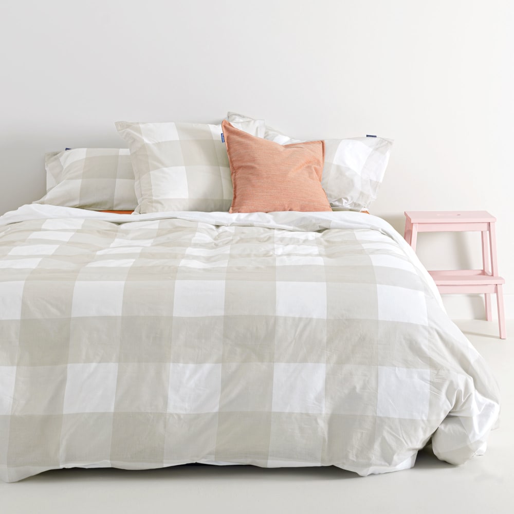 Housse de couette 100% Coton Beige 220x220 cm