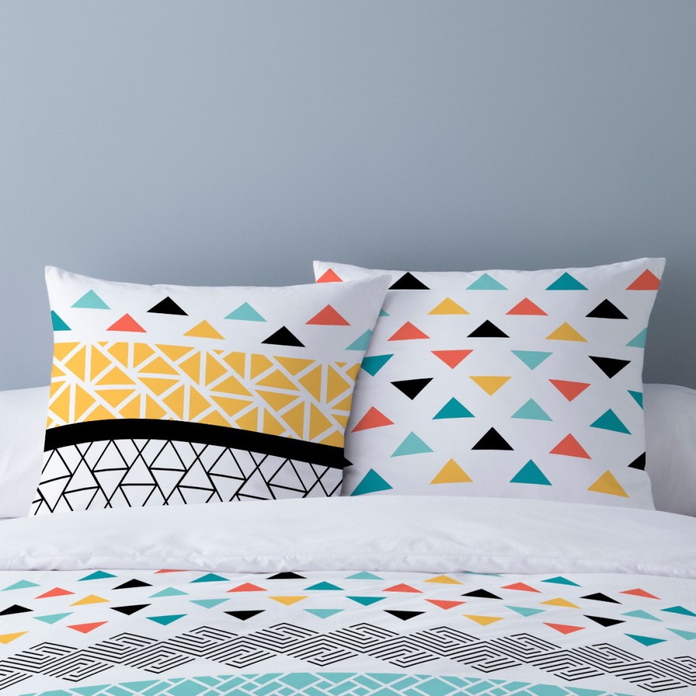 Parure de couette 100% coton 57 fils imprimée 240x220cm 2 taies - Maisons du Monde
