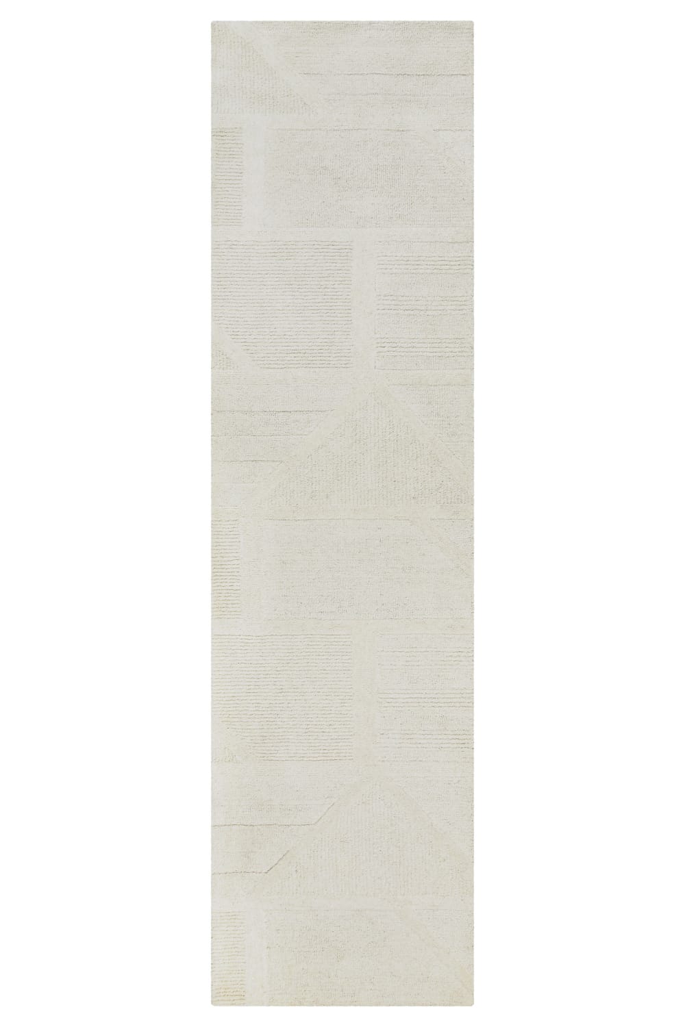 Tapis pure laine tufté main crème 80x230