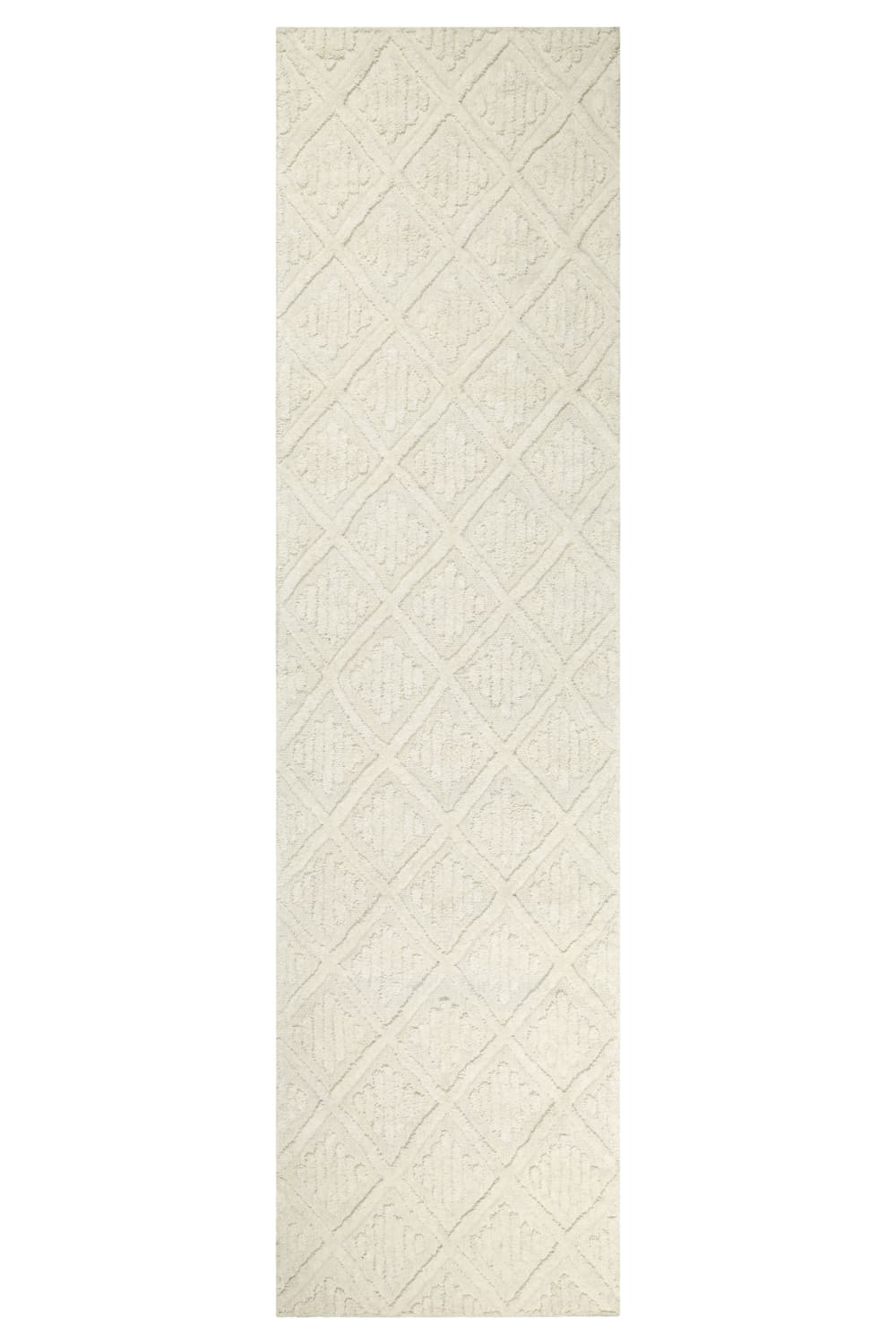 Wecon Home Teppich aus reiner Wolle handgetuftet 80x230 cremefarben style modern Beige Öko-Tex Zertifikat Wolle