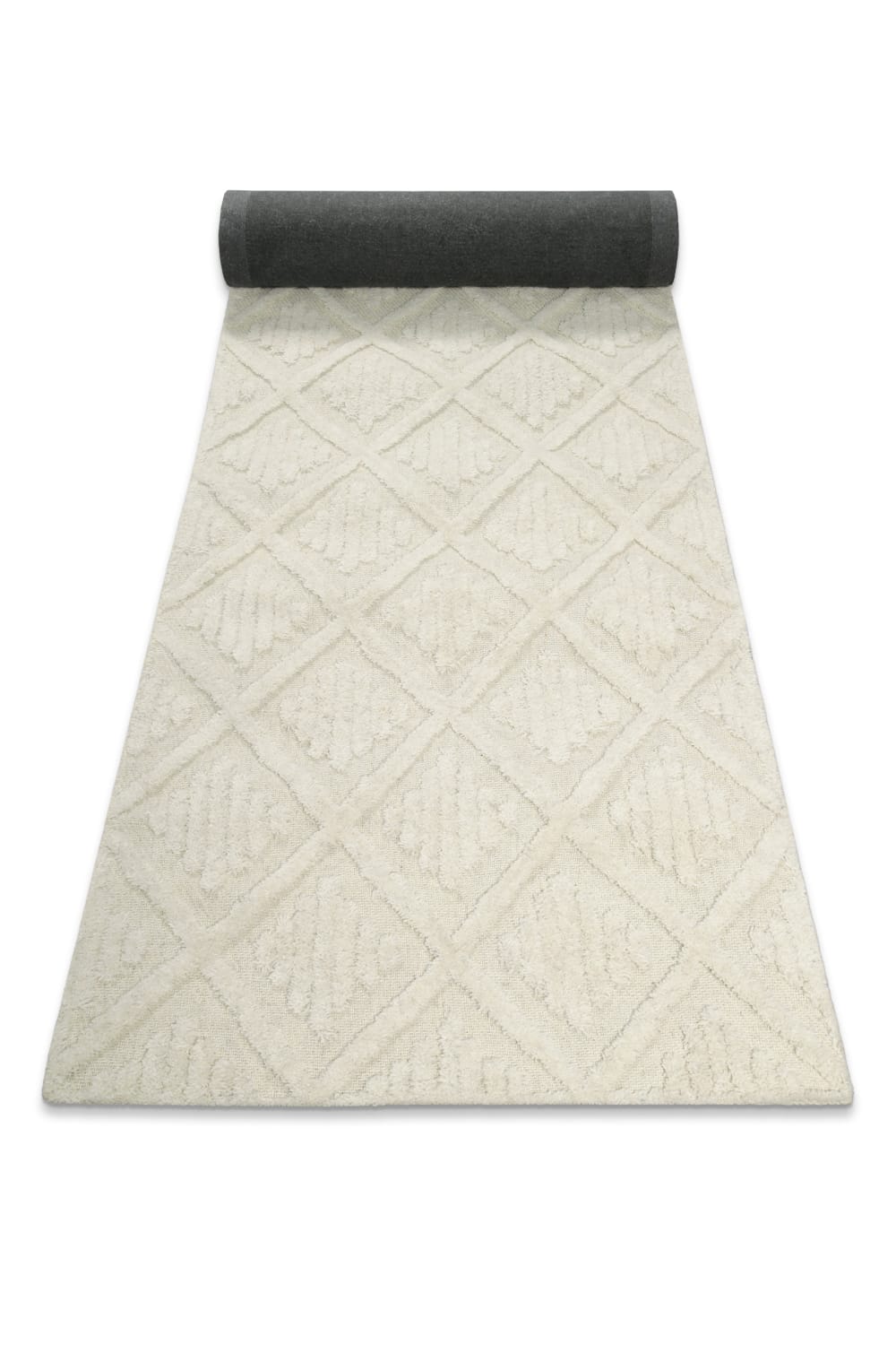 Tapis pure laine tufté main crème 80x230 — vue 3