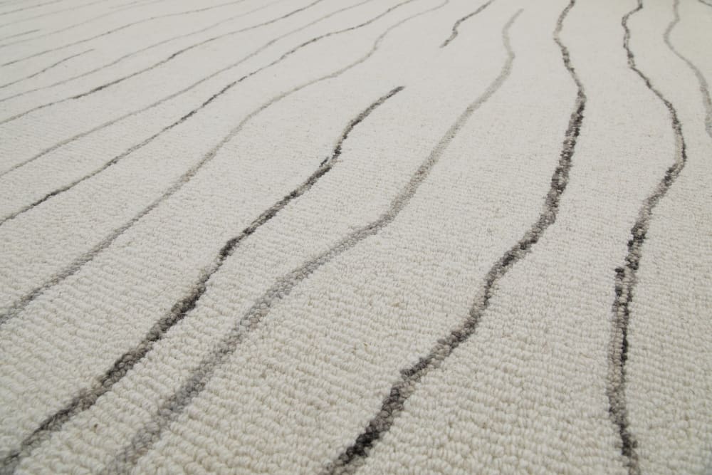 Tapis pure laine tufté main crème 80x300 — vue 4