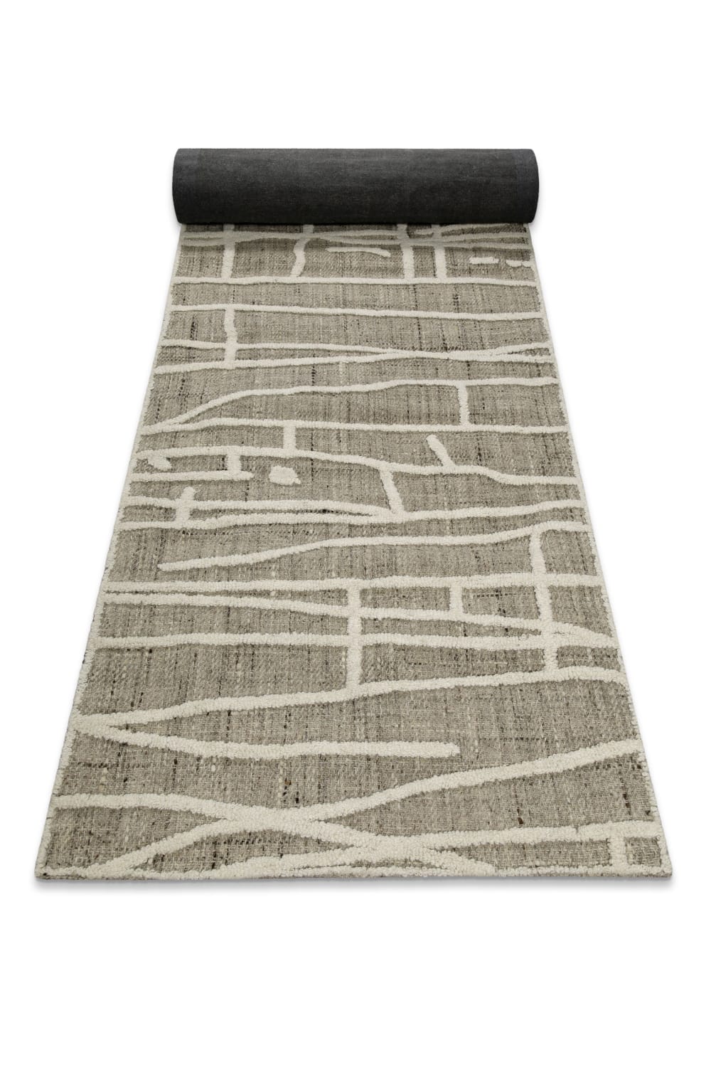 Tapis tufté main beige à relief 80x300 - Maisons du Monde