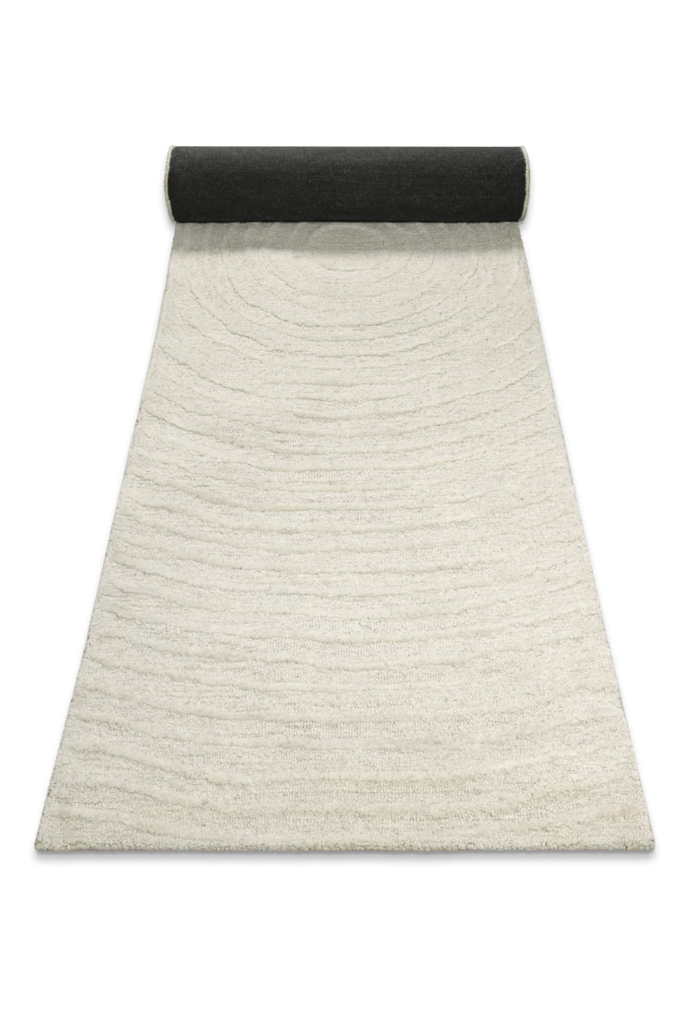 Tapis pure laine tufté main crème 80x230 - Maisons du Monde