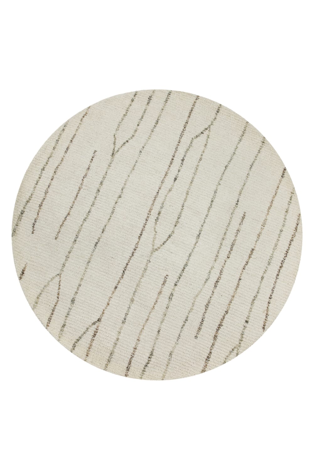 Tapis rond pure laine tufté main crème 200 cm