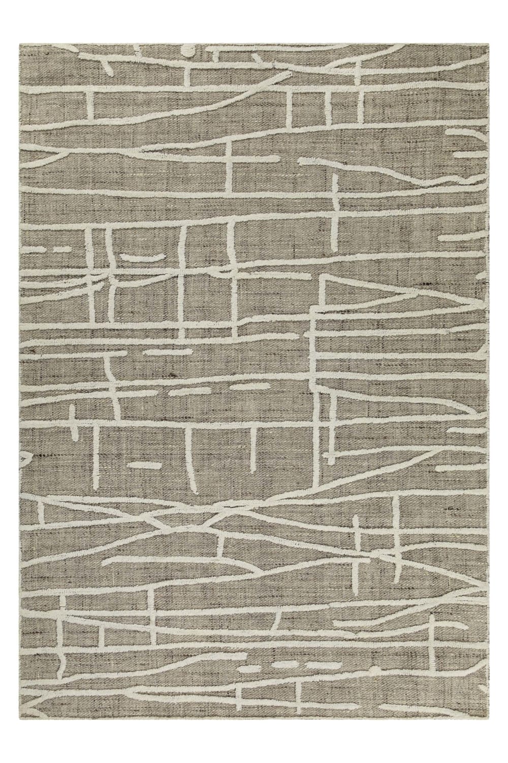 Tapis tufté main beige à relief 200x300