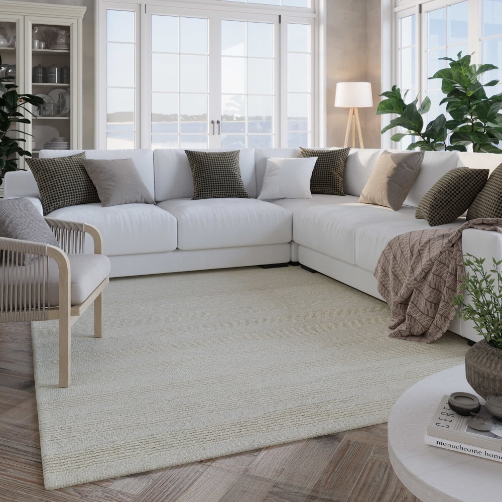 Tapis tufté main crème 40x60 — vue 3