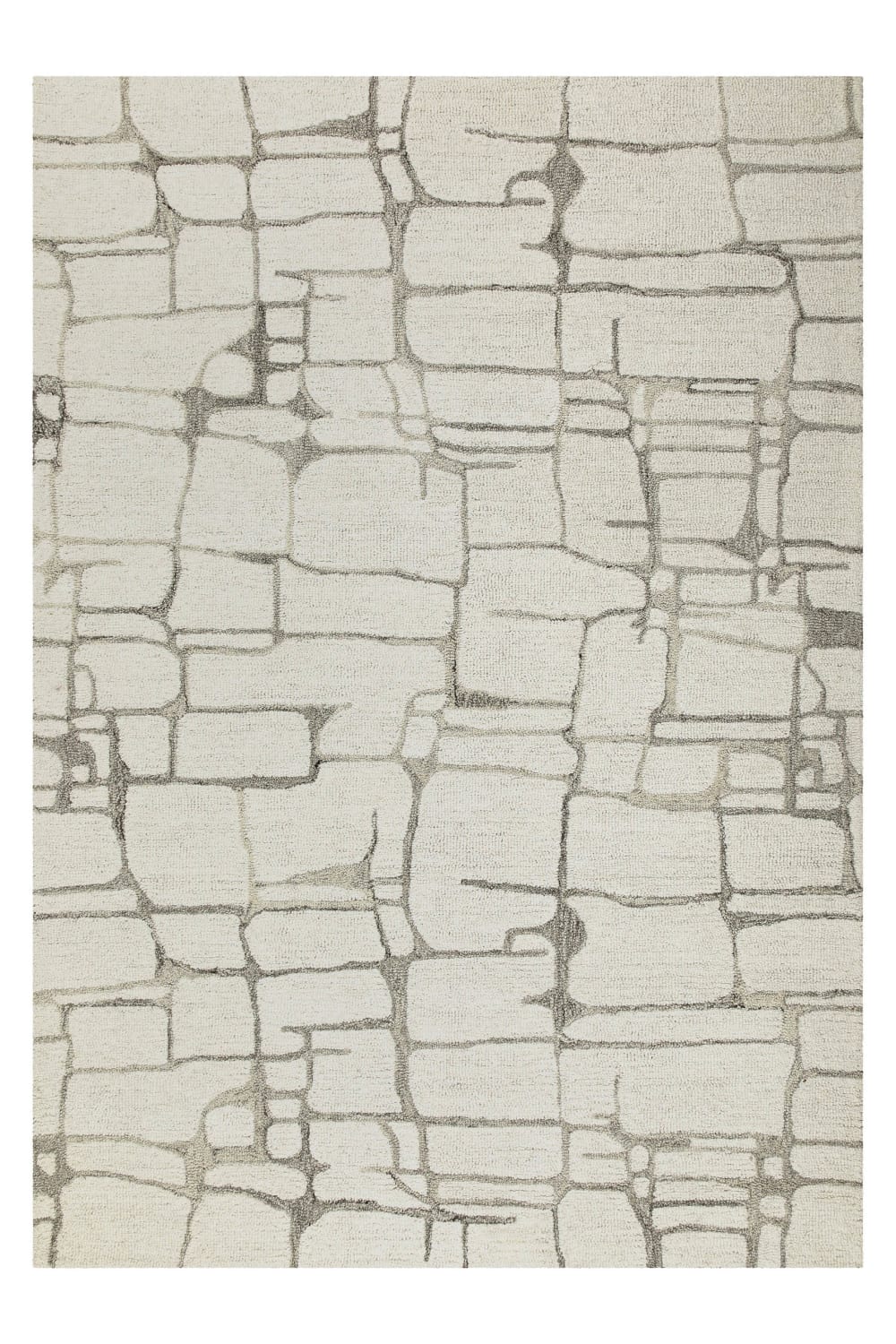 Tapis pure laine tufté main crème 110x170