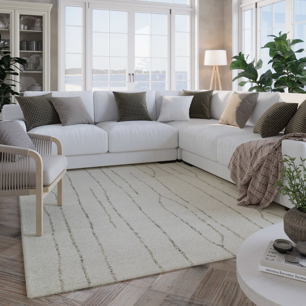 Tapis pure laine tufté main crème 70x140 — vue 3