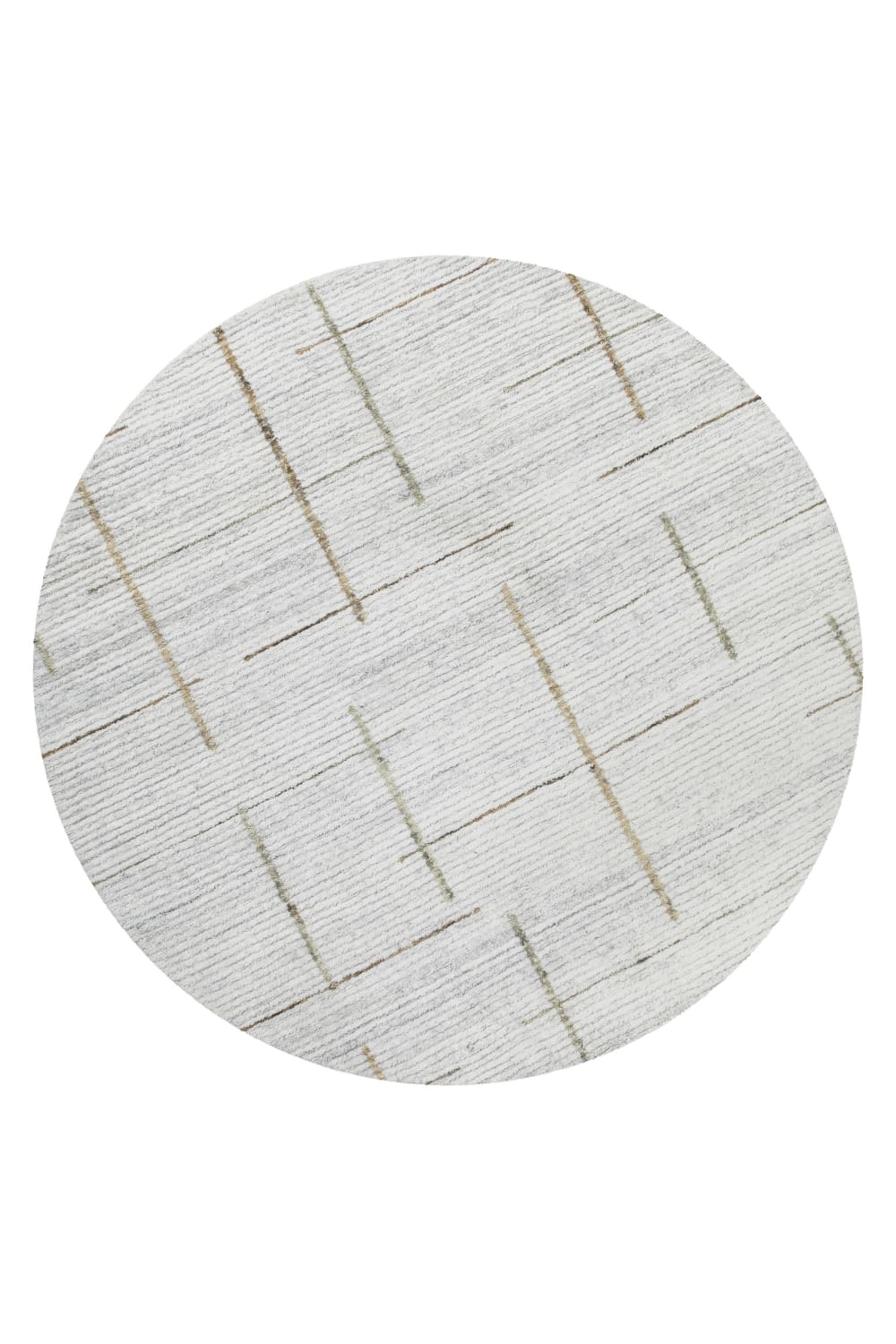 Tapis rond tufté main crème 200 cm