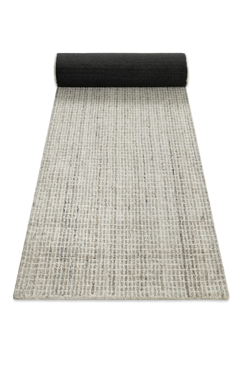 Tapis pure laine tufté main gris clair 80x300 — vue 3