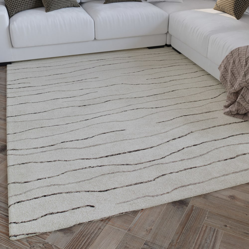 Tapis pure laine tufté main crème 240x340 — vue 3