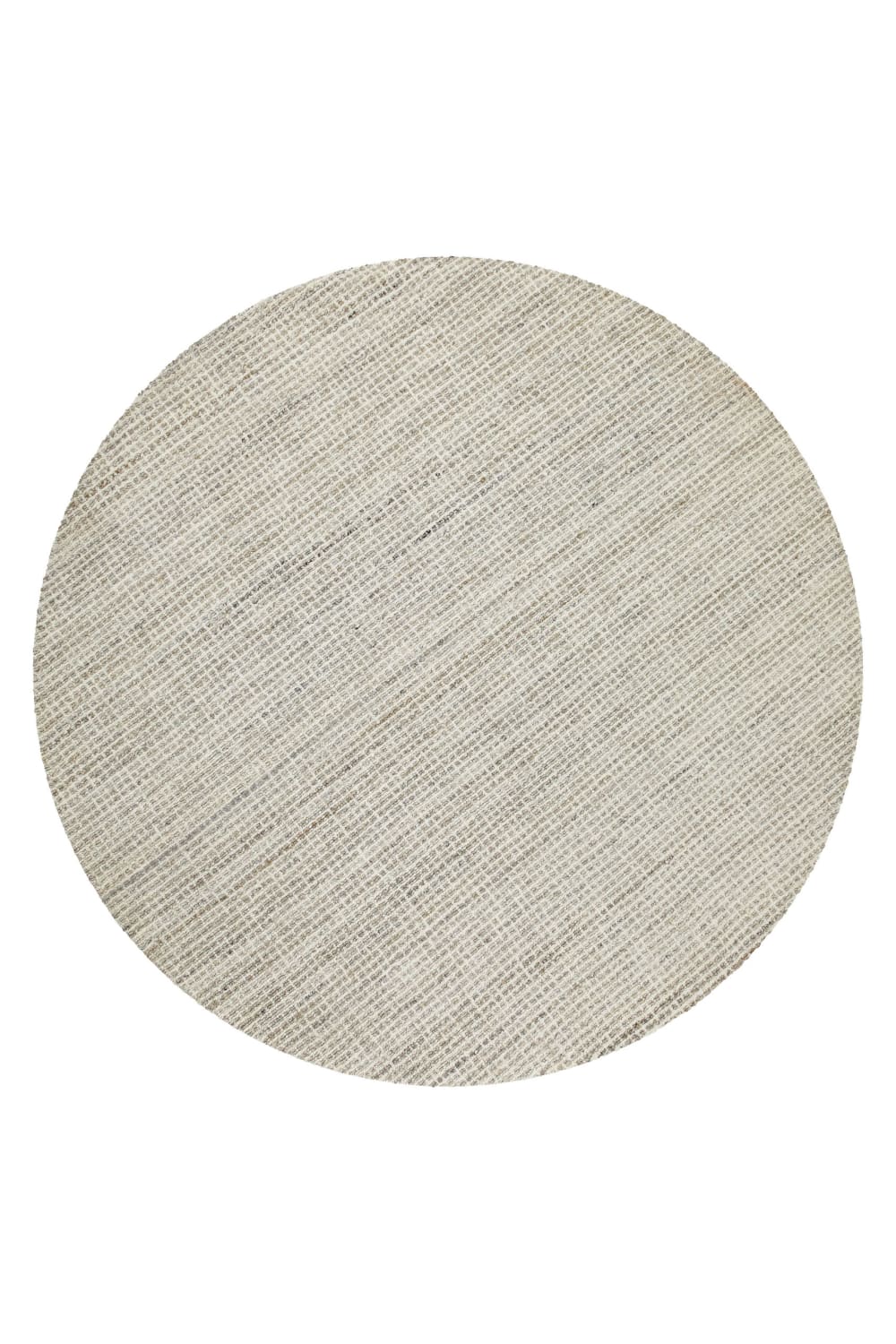 Tapis rond laine et polyester tufté main crème 200 cm