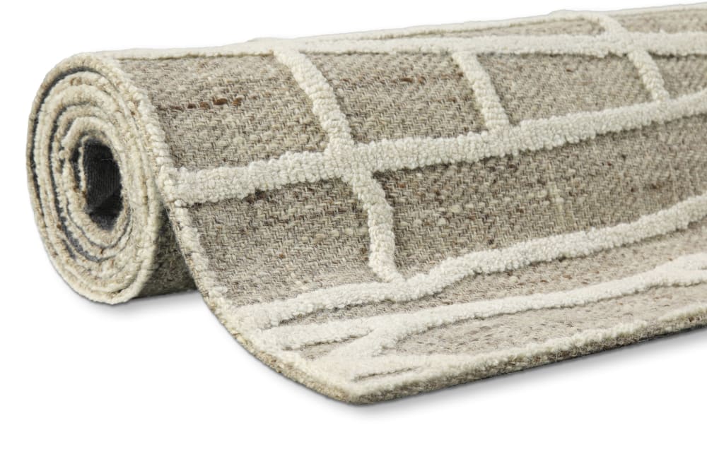 Tapis tufté main beige à relief 110x170 — vue 3