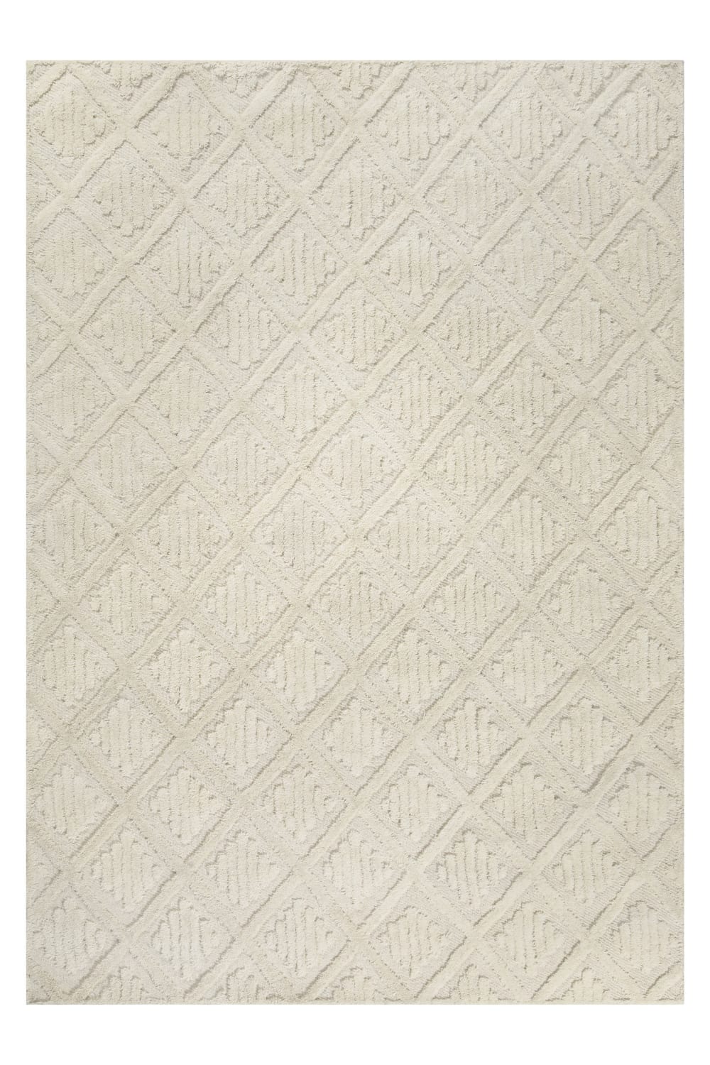 Wecon Home Teppich aus reiner Wolle handgetuftet 140x200 cremefarben style modern Beige Öko-Tex Zertifikat Wolle