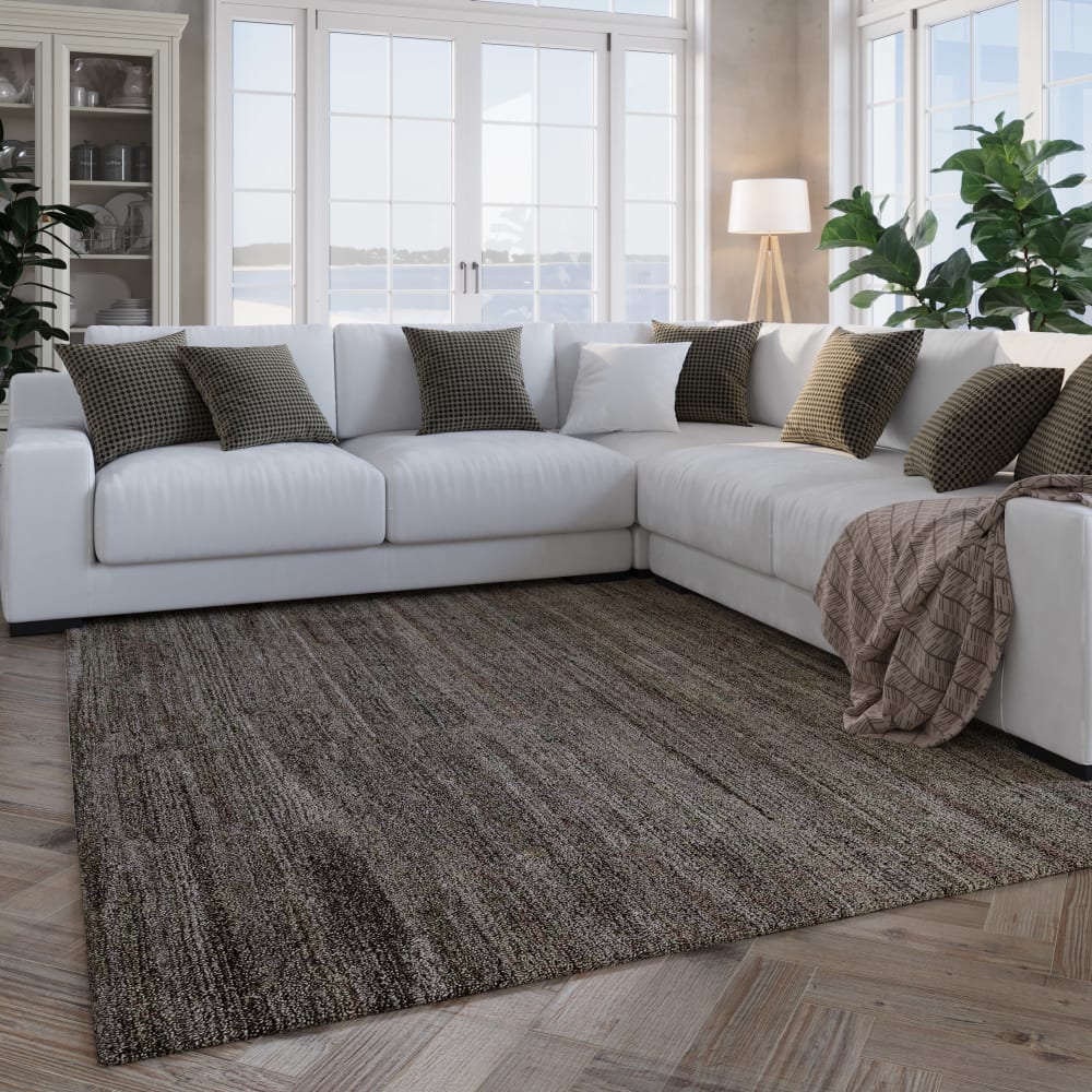 Tapis tufté main taupe 40x60 — vue 3
