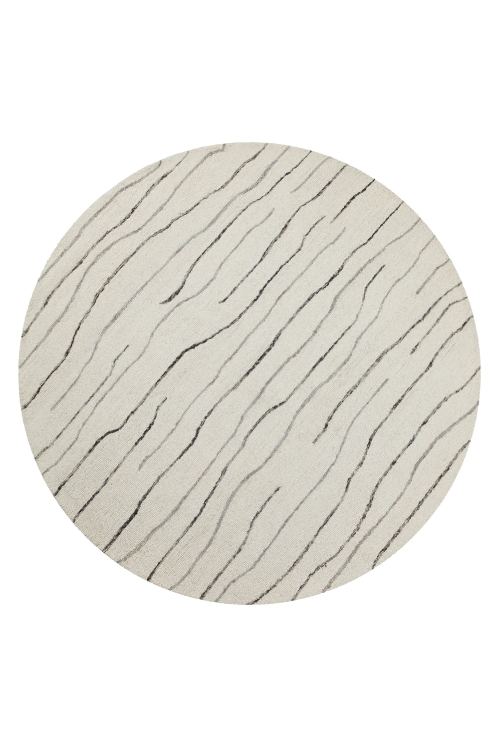 Tapis rond pure laine tufté main crème 180 cm