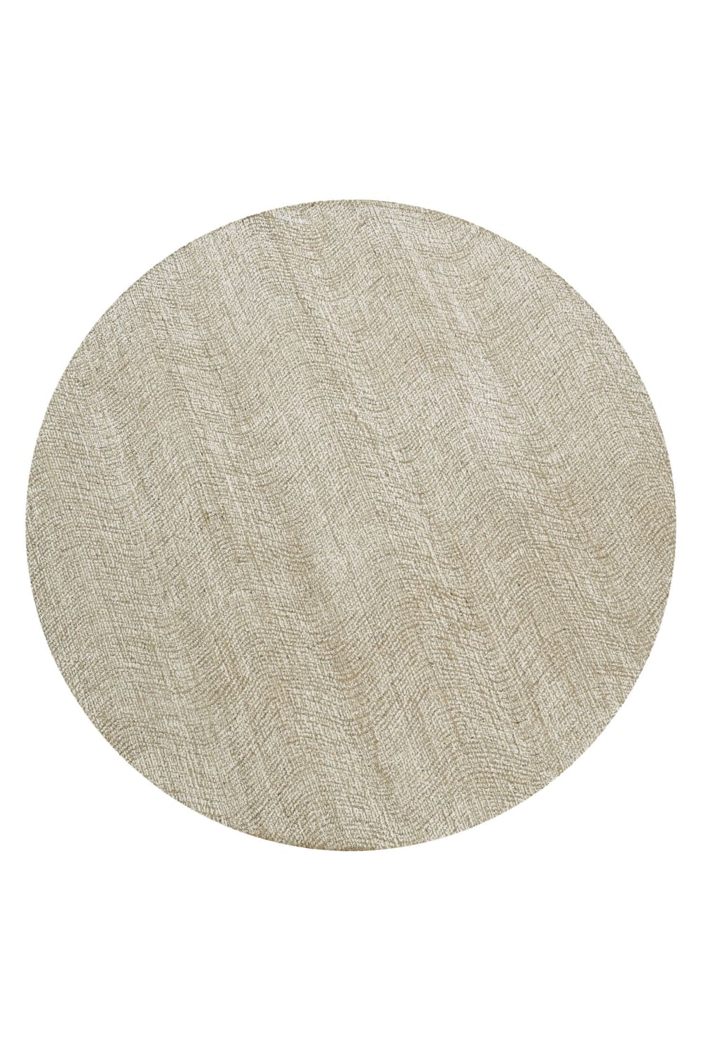 Tapis rond pure laine tufté main crème 200 cm