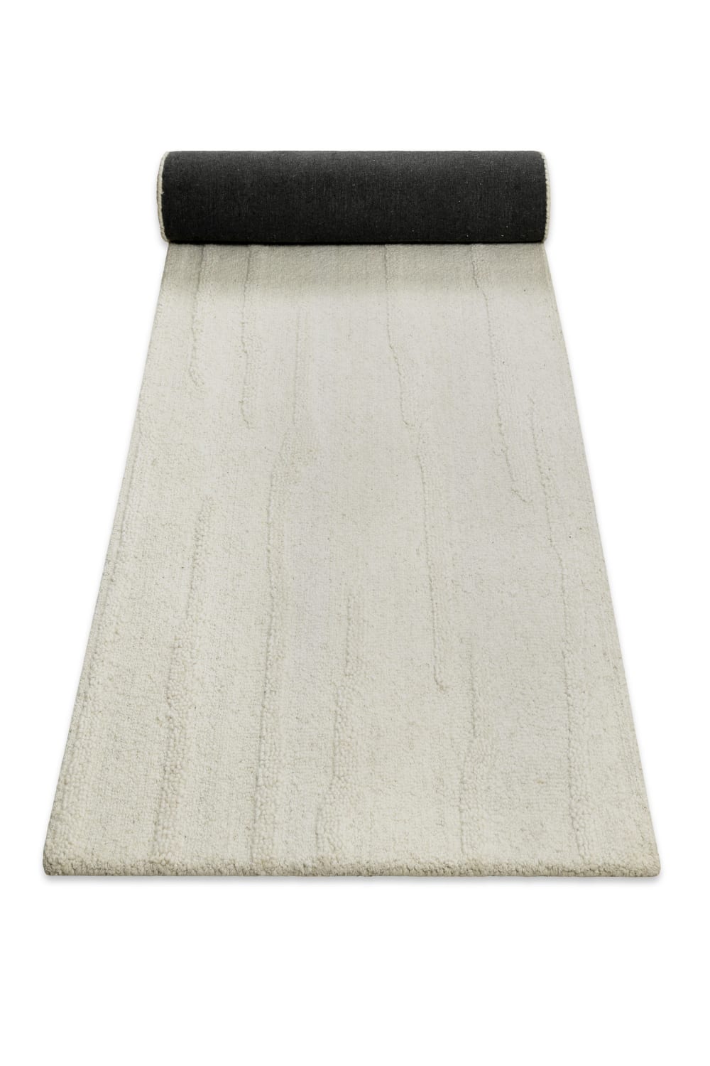 Tapis pure laine tufté main crème 80x300 - Maisons du Monde