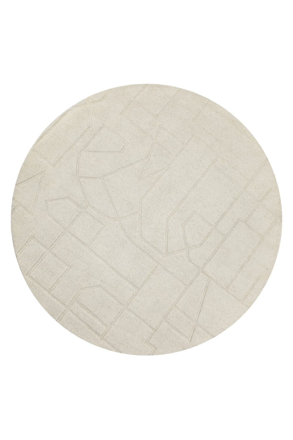 Tapis rond tufté main crème 200 cm