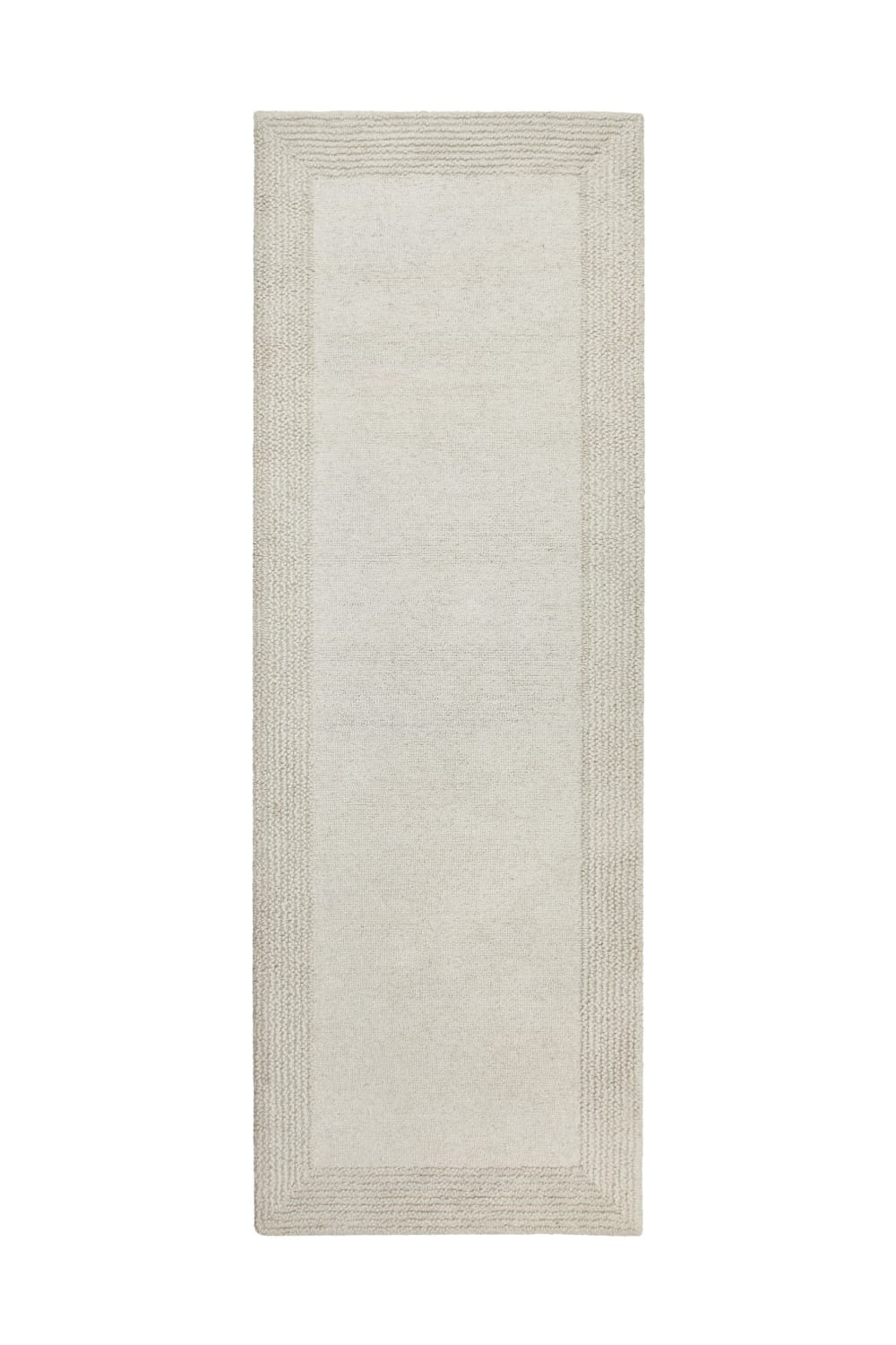Wecon Home Teppich aus reiner Wolle handgetuftet 80x300 cremefarben style modern Beige Öko-Tex Zertifikat Wolle